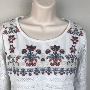 Sundance Cotton Embroidered Lace Folklore Blouse